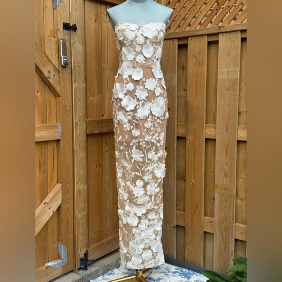 🆕 BRONX & BANCO 🧿 NWOT Jasmine Blanc Bridal Maxi Dress, Sz XS US 2 - Picture 10 of 15